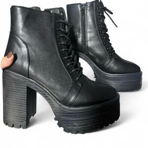 Black Platform Ankle Boots